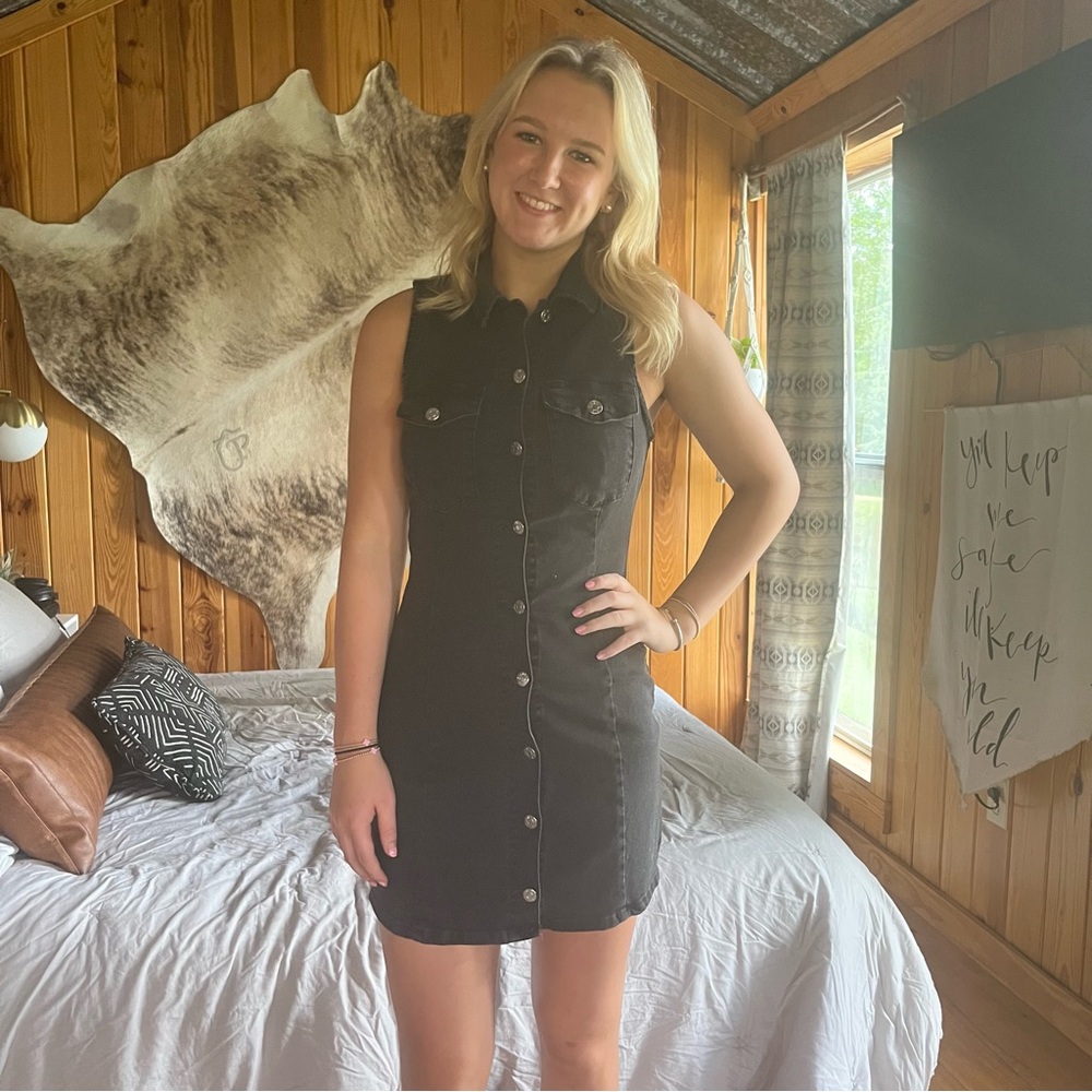 Zara Western Denim mini dress 🖤